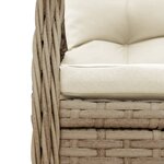 vidaXL Ensemble à manger de jardin et coussins 7 Pièces beige poly rotin