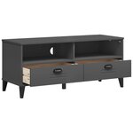 vidaXL Meuble TV VIKEN gris anthracite bois de pin solide