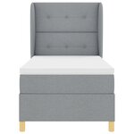 Box Spring VidaXL avec Matelas - Gris clair  90x200 cm  Tissu