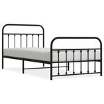 vidaXL Cadre de lit métal sans matelas avec pied de lit noir 107x203cm