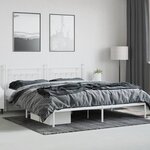 vidaXL Cadre de lit métal sans matelas et tête de lit blanc 200x200 cm