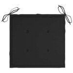 vidaXL Chaises Batavia lot de 2 et coussins noirs Bois de teck massif