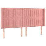 vidaXL Tête de lit avec oreilles Rose 183x16x118/128 cm Velours