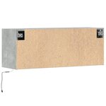 vidaXL Meuble TV mural avec lumières LED gris béton 100x31x35 cm
