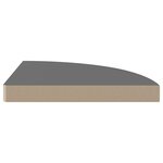 vidaXL Étagères d'angle flottantes 4 Pièces gris brillant 35x35x3 8cm MDF