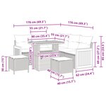 Ensemble de canapé de jardin 8 pièces avec coussins Beige Rattan synthétique Acacia
