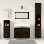 vidaXL Ensemble de meubles de salle de bain 3 pièces Chêne noir Bois d'ingénierie