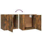 vidaXL Table de chevet murale Chêne fumé 50x30x47 cm