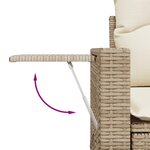 vidaXL Salon de jardin avec coussins 9 Pièces beige résine tressée
