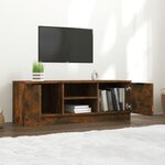 vidaXL Meuble TV Chêne fumé 102x35x36 5 cm Bois d'ingénierie