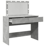 vidaXL Coiffeuse avec LED gris béton 100x40x120 cm