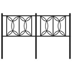 vidaXL Tête de lit métal noir 135 cm