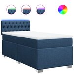 vidaXL Sommier à lattes de lit avec matelas Bleu 80x200 cm Tissu
