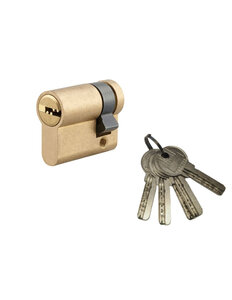 SP - Demi-cylindre de serrure 5G  30x10mm  laiton  anti-arrachement  5 clés
