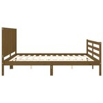 vidaXL Cadre de lit sans matelas marron miel 200x200 cm bois massif