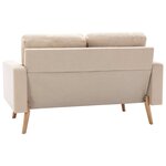 vidaXL Ensemble de canapés 2 Pièces Tissu Crème