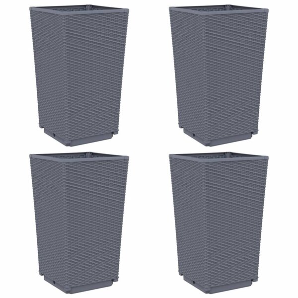 vidaXL Jardinières 4 Pièces gris 32 5x32 5x57 cm polypropylène