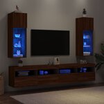 vidaXL Meubles TV avec lumières LED 2 Pièces chêne marron 30 5x30x90 cm
