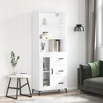 vidaXL Buffet haut Blanc 69 5x34x180 cm Bois d'ingénierie