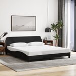 vidaXL Cadre de lit sans matelas noir 180x200 cm tissu