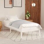 vidaXL Cadre de lit Blanc Bois massif 75x190 cm Petit simple