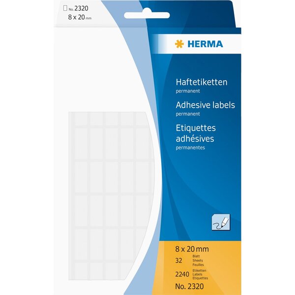 Etiquettes multi-usage, 8 x 20 mm, blanc pack de 2240 herma