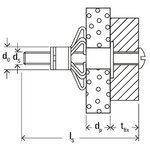 Fischer fixation métallique de cavité avec vis hm 5x52 s 50 pcs