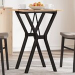 vidaXL Table à manger cadre en Y 50x50x75 cm bois de pin massif acier