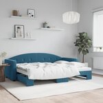 vidaXL Lit de jour avec gigogne sans matelas bleu 80x200 cm