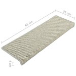 vidaXL Tapis d'escalier autocollants aspect sisal 15 Pièces 65x21x4 cm