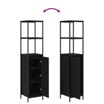vidaXL Set de meubles de salle de bain 3 pièces Chêne Noir Bois d'ingénierie