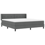 Lit Box Spring vidaXL avec Matelas Gris Foncé 180x200 cm Tissu
