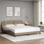 vidaXL Cadre de lit avec lumières LED cappuccino 180x200 cm similicuir