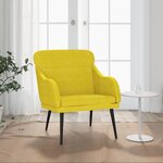 vidaXL Fauteuil Jaune 63x76x80 cm Velours