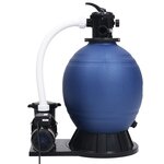 vidaXL Filtre à sable avec vanne 7 voies et pompe 1000 W Bleu et noir