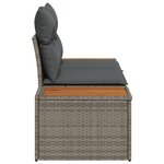 Sofa de jardin 2 places avec coussins gris en poly rotin