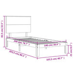 vidaXL Cadre de lit sans matelas blanc 100x200 cm bois de pin massif