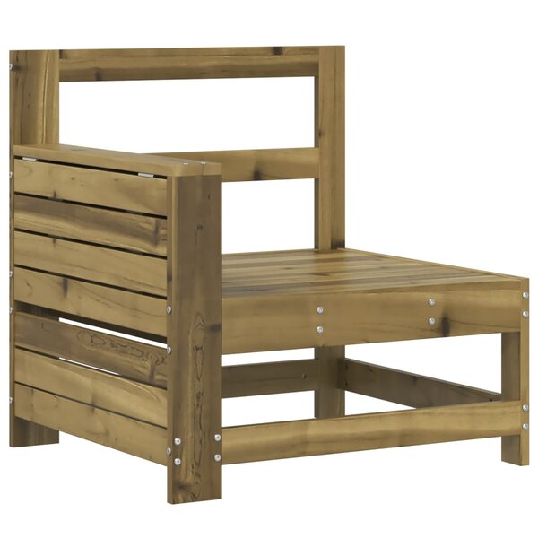 vidaXL Canapé de jardin accoudoir avec table d'appoint pin imprégné