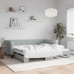 vidaXL Lit de jour avec gigogne sans matelas gris clair 100x200 cm