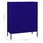 vidaXL Armoire de rangement Bleu marine 80x35x101 5 cm Acier