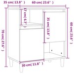 vidaXL Buffets 2 Pièces chêne fumé 60x35x70 cm bois d'ingénierie