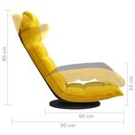 vidaXL Chaise de sol pivotante Jaune Velours