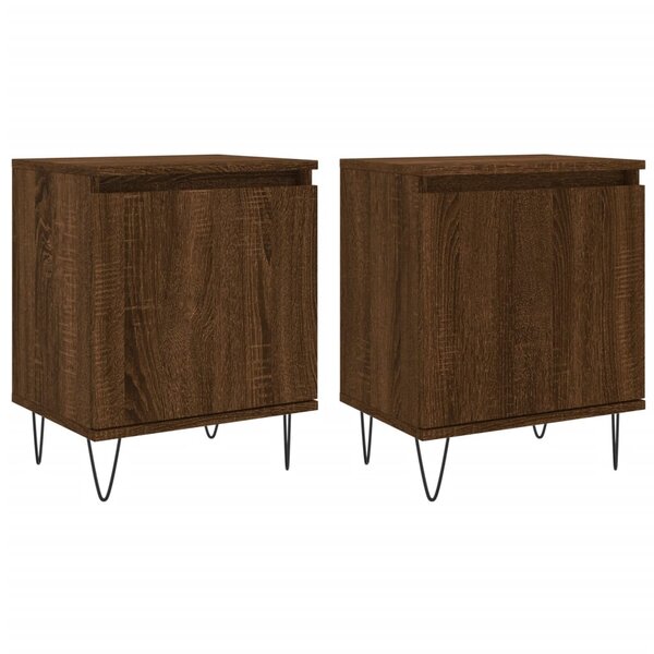 vidaXL Tables de chevet 2Pièces chêne marron 40x30x50cm bois d'ingénierie