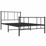 vidaXL Cadre de lit métal sans matelas avec pied de lit noir 100x190cm