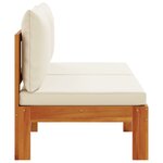 vidaXL Canapé de jardin sans accoudoirs coussins 2 places bois acacia