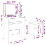 vidaXL Coiffeuse et tabouret chêne sonoma 60x40x113 5 cm