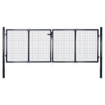 vidaXL Portail en maille Acier galvanisé 289x125 cm Gris