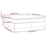 vidaXL Sommier à lattes de lit avec matelas Gris clair 160x200cm Tissu
