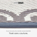 Tapis extérieur terrasse réversible rond - Tapis de jardin imperméable et résistant UV - Henna - Gris - 180 cm - HOMESCAPES