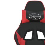 vidaXL Chaise de jeu de massage Noir et rouge Similicuir